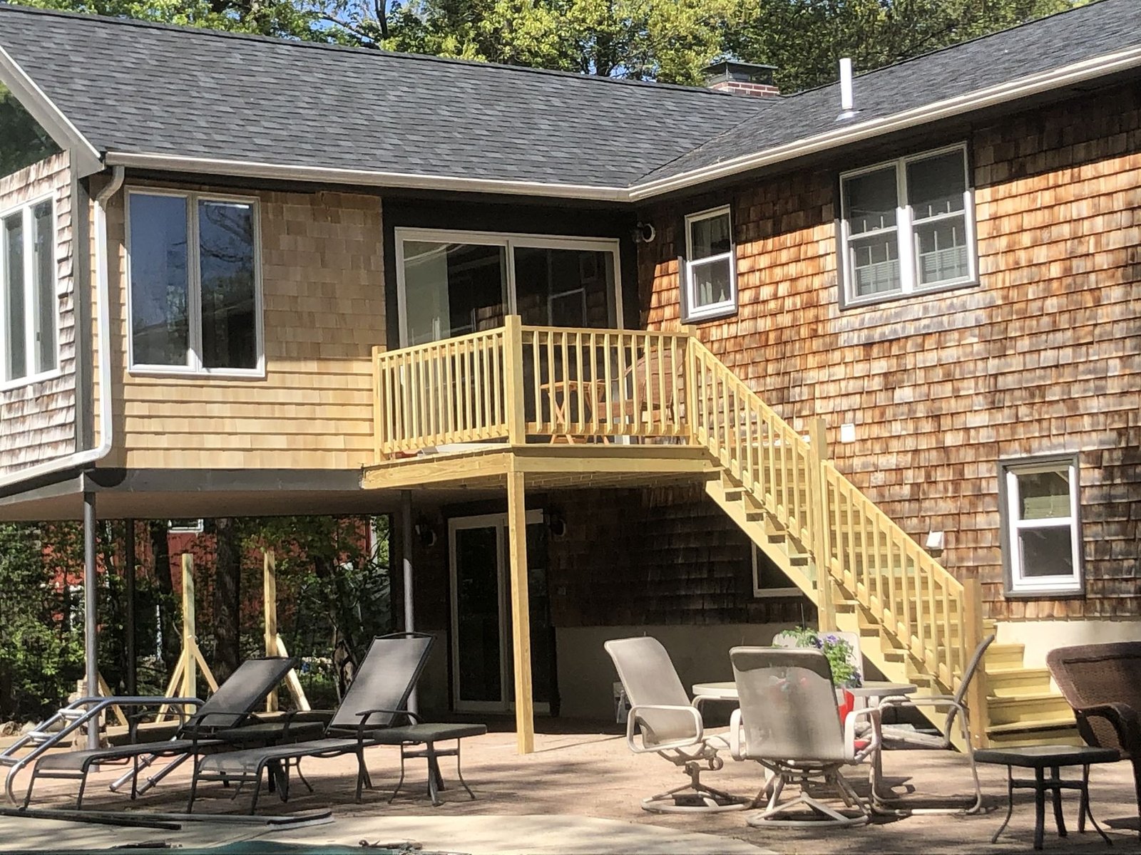 Rear exterior with deck and patio