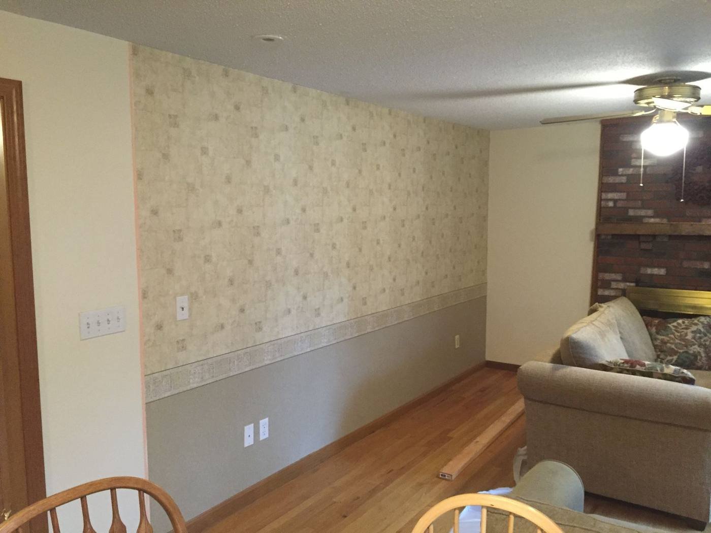 Room with the original wall still in place