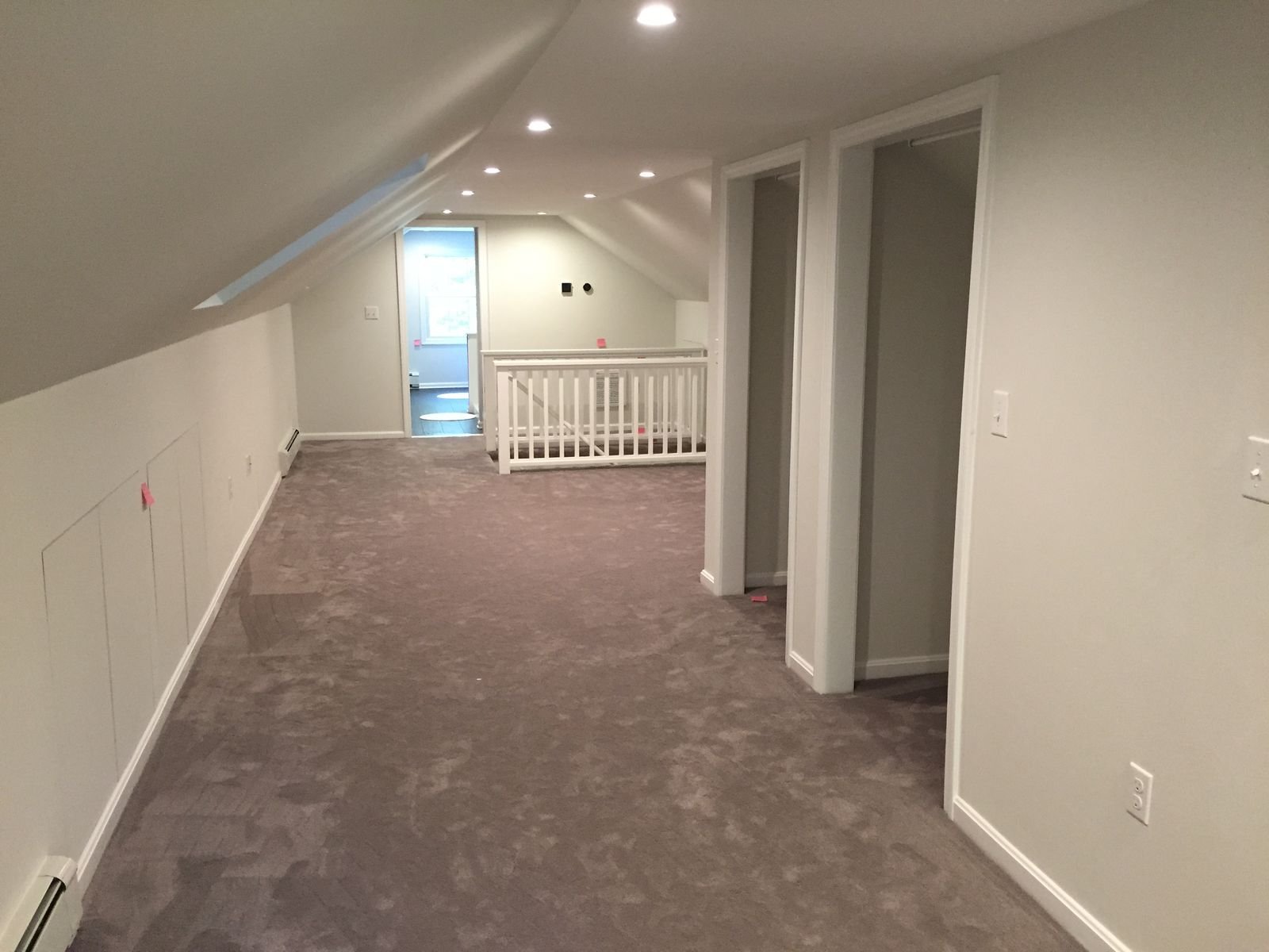Finished second floor looking toward the far end